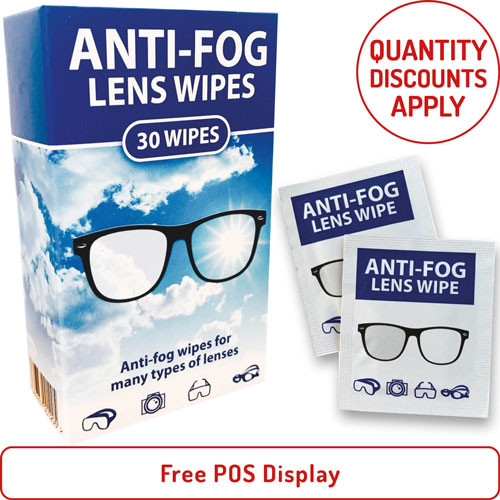 ANTI FOG LENS WIPES BOX 30