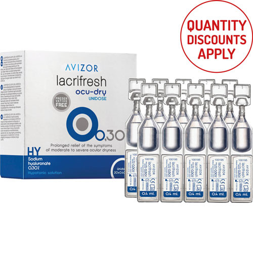 AVIZOR LACRIFRESH OCU-DRY 0.3% EYE DROPS 20 X 0.4ML VIALS