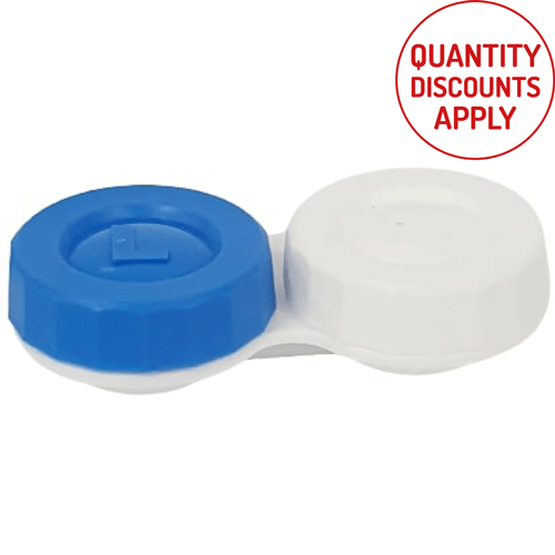 BUDGET FLAT CONTACT LENS CASE - BLUE/WHITE PACK OF 10