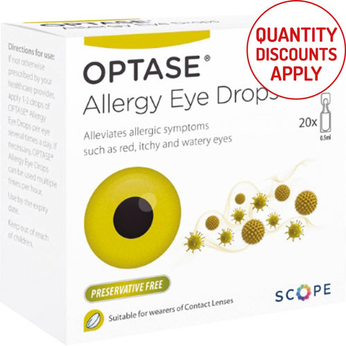 OPTASE ALLERGY EYE DROPS 20 X 0.5ML VIALS