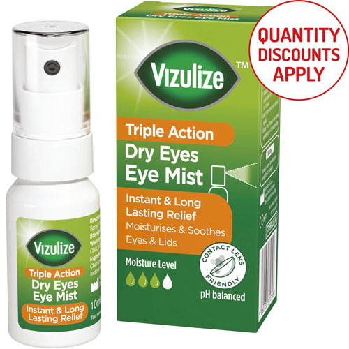 VIZULIZE DRY EYES EYE MIST 10ML BOTTLE