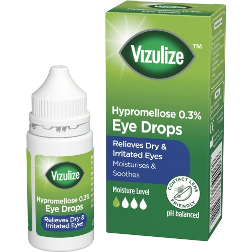 VIZULIZE HYPROMELLOSE 0.3% EYE DROPS 10ML BOTTLE
