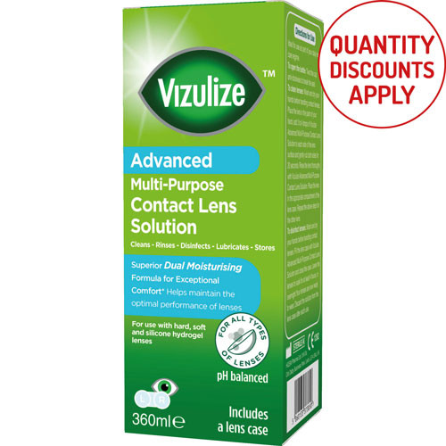 VIZULIZE ADVANCED MULTI-PURPOSE CONTACT LENS SOLUTION 360ML