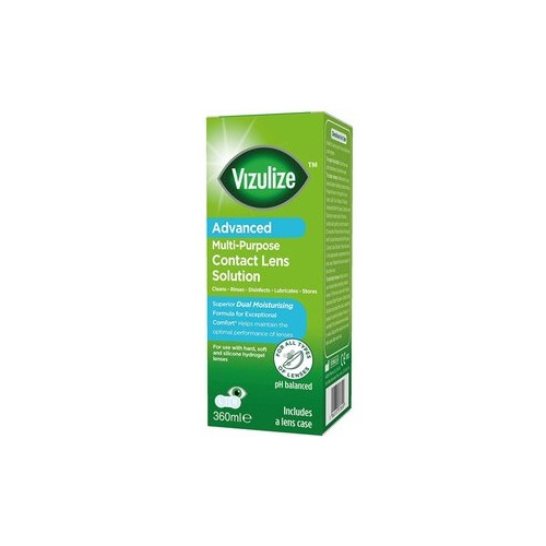 VIZULIZE ADVANCED MULTI-PURPOSE CONTACT LENS SOLUTION 360ML