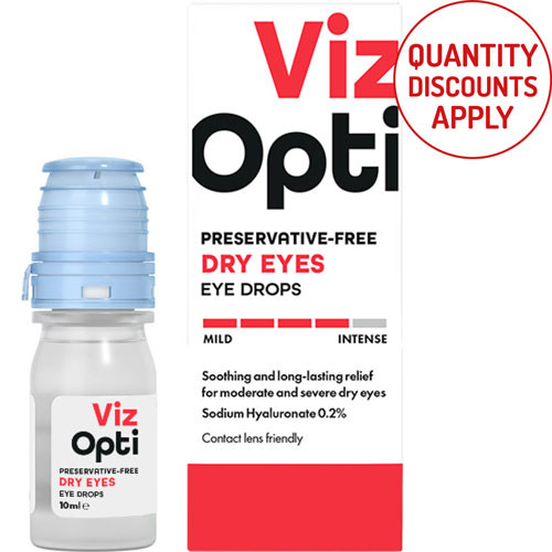 VIZOPTI PRESERVATIVE FREE DRY EYES EYE DROPS 10ML