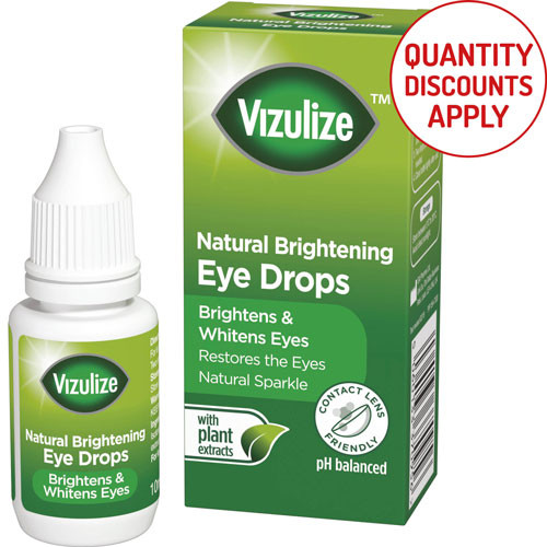 VIZULIZE NATURAL EYE BRIGHTENING DROPS 10ML BOTTLE