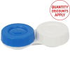 BUDGET FLAT CONTACT LENS CASE - BLUE/WHITE  PACK OF 10