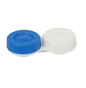 BUDGET FLAT CONTACT LENS CASE - BLUE/WHITE